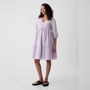 Gap Maternity Eyelet Tiered Mini Dress - orchid petal purple